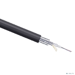 Кабель ВО Cabeus Loose tube, 4хОВ, OS2 9/125, PE, Ø 8,7мм, снаружи зданий, гофрированная стальная лента, черный, усиление- стальная проволока, фото 1