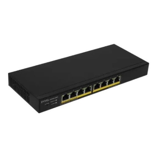 Коммутатор гибридный Smart L2 PoE+ Zyxel NebulaFlex GS1915-8EP, 8xGE PoE+, бесшумный (без вентилятора), бюджет PoE 60 Вт, автономное/облачное управление