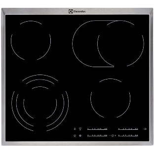 Встраиваемая варочная поверхность Electrolux электрическая, 60 см, серебристая рамка, черный