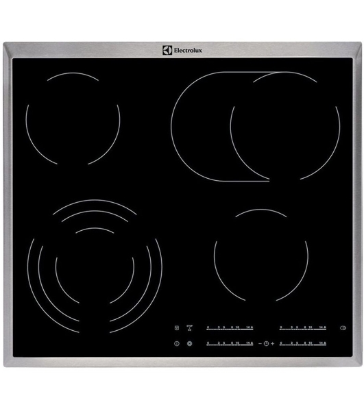 Встраиваемая варочная поверхность Electrolux электрическая, 60 см, серебристая рамка, черный