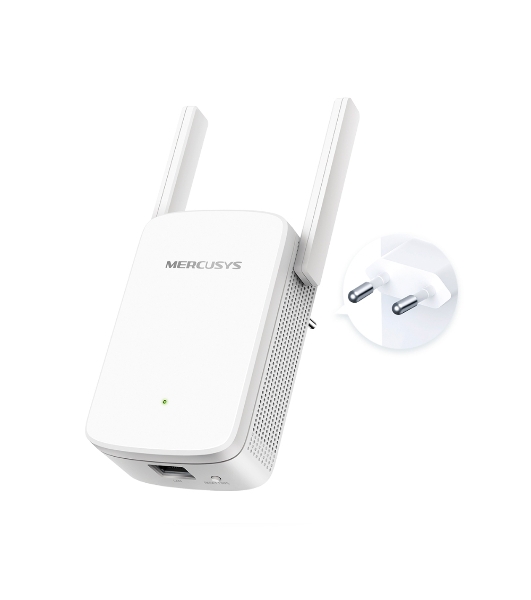 Усилитель сигнала Mercusys ME30 AC1200 Wi-Fi Range Extender, 300 Mbps at 2.4 GHz + 867 Mbps at 5 GHz, 1 x 10/100 LAN, 2× Fixed External Antennas, Wall Plugged, WPS/Reset Button, Signal Indicator, Range Extender/Access Point mode, Adaptive Path Selection