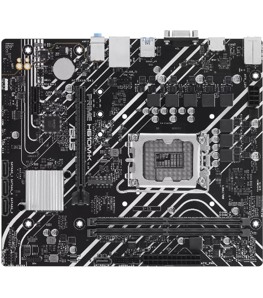 Материнская плата ASUS PRIME H610M-K, LGA 1700, Intel H610, 2xDDR5, 4xSATA, 1xM.2, 1xPCIe 4.0 x16, 1x1Gb LAN, 2xUSB-A 3.2 Gen 1, 4xUSB-A 2.0, 1xHDMI, 1xVGA, 3x3.5 мм, 1xRS-232, 7.1, mATX