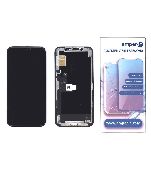 Дисплей Amperin для iPhone 11 Pro в сборе с тачскрином (Soft Oled), черный