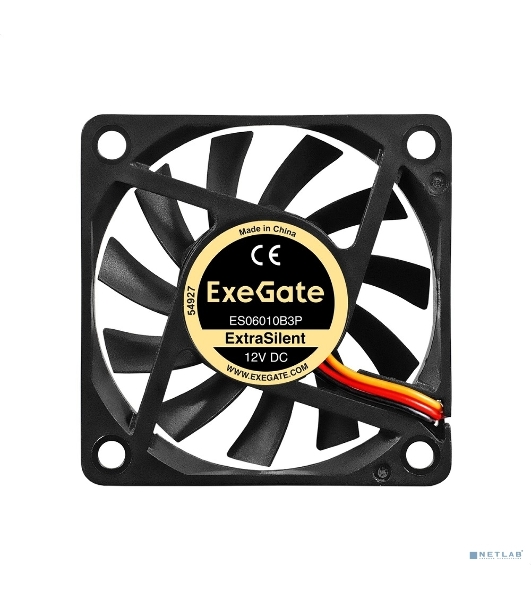 Вентилятор для корпуса ExeGate ExtraSilent ES06010B3P черный, 60 мм, 2000 об/мин, 16 дБ, 3 pin