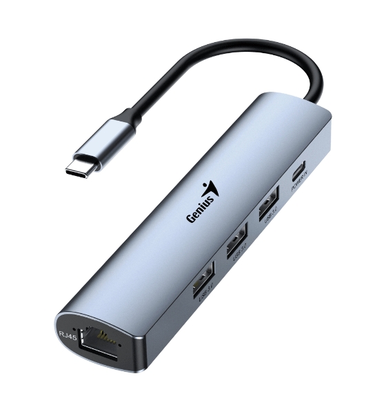 USB-концентратор Genius UH-545, USB Type-C, USB/RJ45, USB Type-C