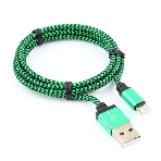 Кабель Gembird USB 2.0 Cablexpert AM/Lightning 8P, 1м, нейлоновая оплетка, алюминиевые разъемы, зеленый, пакет, фото3