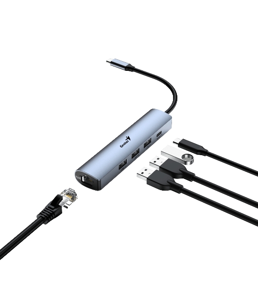 USB-концентратор Genius UH-545, USB Type-C, USB/RJ45, USB Type-C