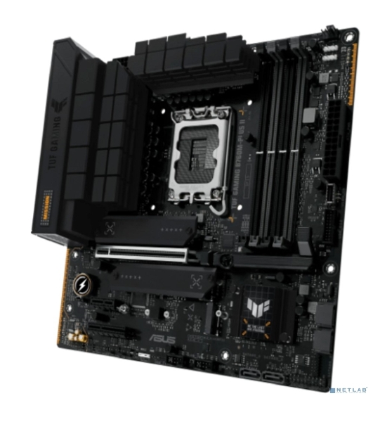 Материнская плата ASUS TUF GAMING B760M-PLUS II, LGA 1700, Intel B760, 4xDDR5, 4xSATA, 3xM.2, 1xPCIe 5.0 x16, 1xPCIe x4, 1xPCIe x1, 1xUSB-A 3.2 Gen 2, 2xUSB-A 3.2 Gen 1, 4xUSB 2.0, 1xUSB-C 3.2 Gen 2x2, 1x2.5Gb LAN, 5x3.5 мм, 7.1, mATX
