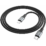 Кабель USB2.0 Hoco Type-C/Type-C, 3А, 60Вт, силиконовая оплетка, X86, 1м, черный, коробка, фото3