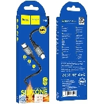 Кабель USB2.0 Hoco Type-C/Type-C, 3А, 60Вт, силиконовая оплетка, X86, 1м, черный, коробка, фото 1