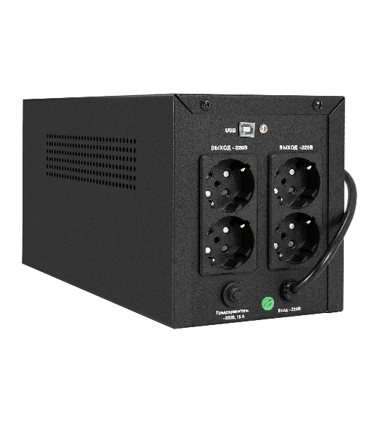 Источник бесперебойного питания ExeGate Power NB-2200.LED.AVR.4SH.USB (2200VA/1300W, LED, AVR, 4*Schuko, USB, батарея 12V 9Ah - 2 шт., металлический корпус, Black)
