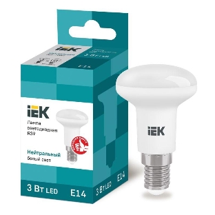 Лампа светодиодная IEK LLE-R39-3-230-40-E14 ECO R39 3Вт 4000К белый E14 270лм 230-240В