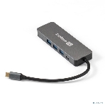 USB-концентратор ExeGate DUB-31C/PD/H (кабель-адаптер USB Type-C --> 3xUSB3.0 + PD 60W + HDMI 4K@30Hz, Plug&Play, серый), фото 1