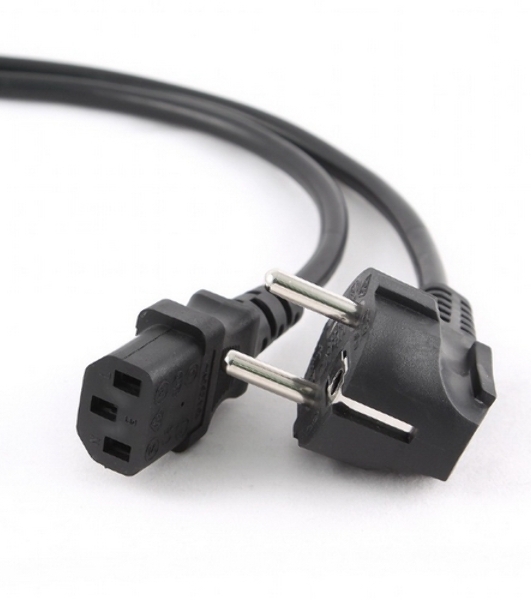 Кабель питания Cablexpert PC-186-1-1.8M, 1.8м, Schuko- C13, 3x1кв.мм, черный, с заземлением, пакет