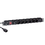 Блок розеток горизонтальный ExeGate ServerPro PDU-19H609 Al-6S-C14-2, 19', 1U, Алюминий, 6 Schuko, кабель с вилкой C14 VDE-250V-10A-3*1.0мм2, 2 метра, выкл. с подсветкой, SPD1, черный, фото4