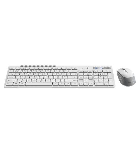 Комплект клавиатура+мышь Genius SlimStar 8230 беспроводной, USB + Bluetooth, 1000 DPI, белый