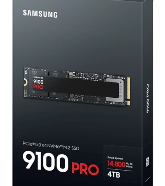 Накопитель SSD 4Tb Samsung 9100 PRO, M.2, PCI-E 5.0 x4, TLC 3D NAND R/W - 14800/13400 Mb/s