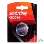 Батарейка Smartbuy CR2016/1B (12/720) (SBBL-2016-1B) (1 шт. в уп-ке), фото 1