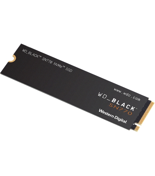 Накопитель SSD WD Black SN770 NVMe, 1.0Tb, M.2(22x80мм), NVMe, PCIe 4.0 x4, 3D TLC, R/W 5150/4900Mb/s, IOPs 740 000/800 000, TbW 600, DWPD 0.3 (12 мес.)