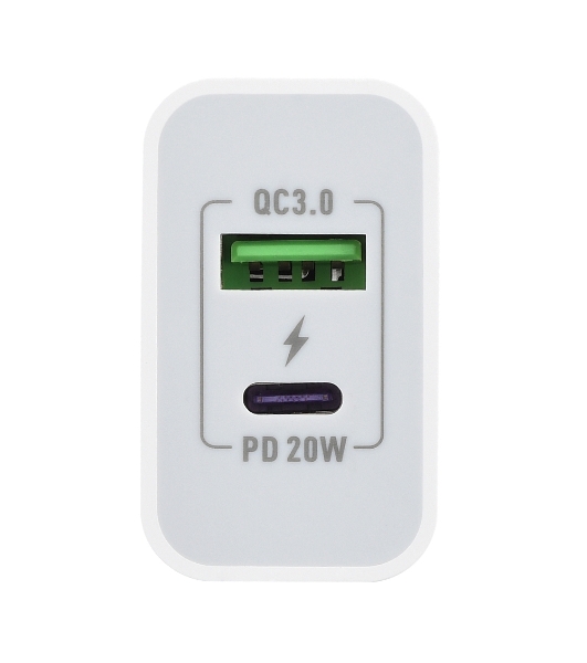 Сетевое зарядное устройство GOPOWER 1USB+1TYPE-C 20W QC3.0 00-00028401 WHITE