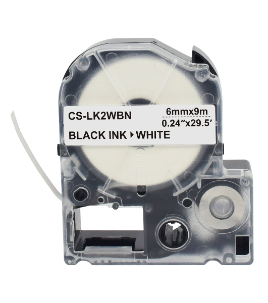 Картридж ленточный Cactus CS-LK2WBN черный, 6мм, 9м для Epson LW300/LW400/LW700/LW600P/LW1000P/K400/Z700/Z900