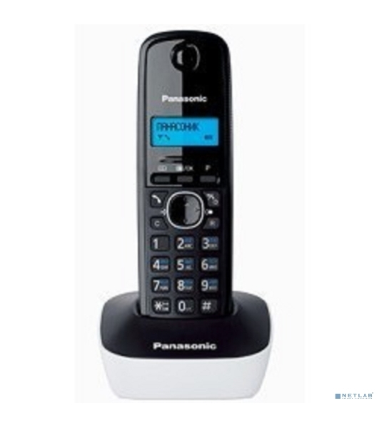 Телефон беспроводной (DECT) Panasonic KX-TG1611RUW (белый) АОН, Caller ID,12 мелодий звонка,подсветка дисплея,поиск трубки