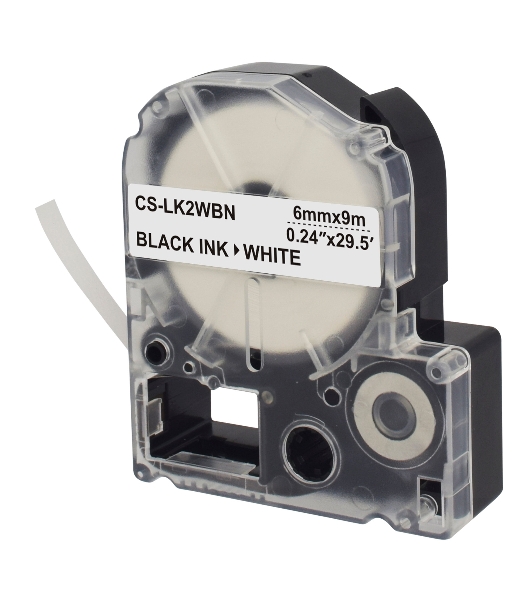 Картридж ленточный Cactus CS-LK2WBN черный, 6мм, 9м для Epson LW300/LW400/LW700/LW600P/LW1000P/K400/Z700/Z900