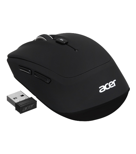 Мышь беспроводная Acer OMR050 черный, 1600 dpi, радиоканал, Bluetooth, USB, кнопки - 6