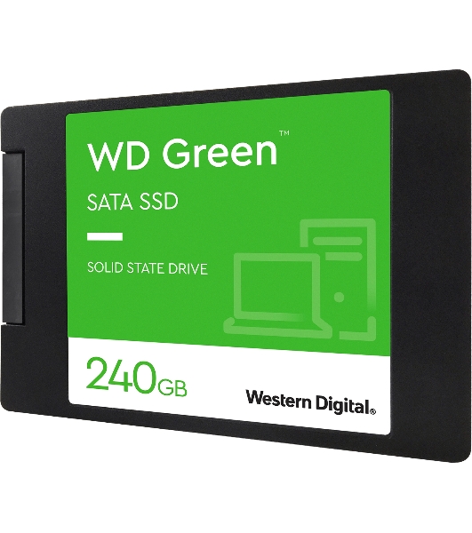 Накопитель SSD WD Green WDS240G3G0A, 240Gb, SATA III, 2.5', R/W 545/465
