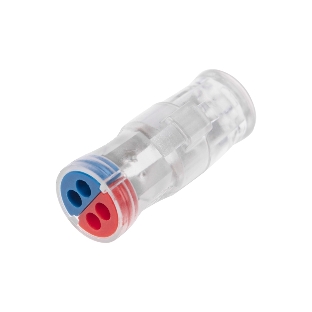 Экспресс-клемма Rexant СМК 2273-2x2R проходная разъемная 2 полюса 2х2-проводная 0,5-2,5 мм² (50 шт/уп)