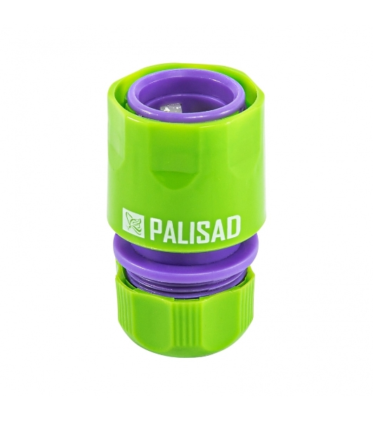 Соединитель пластмассовый быстросъемный для шланга Palisad 1/2', аквастоп