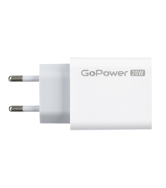 Сетевое зарядное устройство GOPOWER 1USB+1TYPE-C 20W QC3.0 00-00028401 WHITE