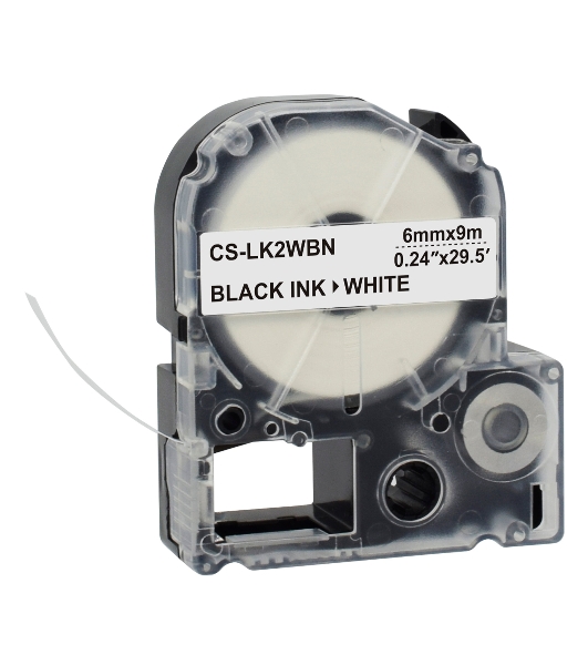 Картридж ленточный Cactus CS-LK2WBN черный, 6мм, 9м для Epson LW300/LW400/LW700/LW600P/LW1000P/K400/Z700/Z900