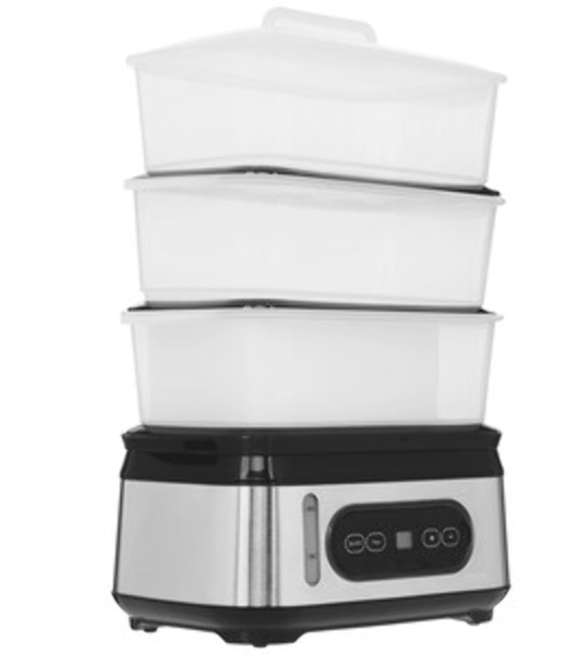 Пароварка Centek CT-1459 серебристый, 9 л, ярусы - 3, 1050 Вт, электронное