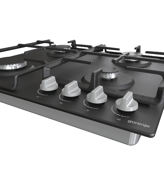 Газовая варочная панель Gorenje G641EXB, 4 конфорки, металл, черный