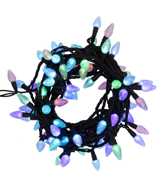 Гирлянда Neon-night 'Мультишишки' 10 м, черный Каучук, 80 диодов, цвет RGb