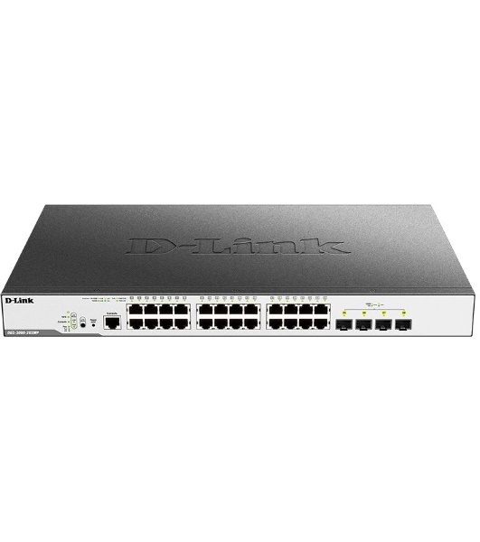 Коммутатор D-Link DGS-3000-28XMP/B1A, 24×1 Гбит/с + 4×10 Гбит/с SFP+, управляемый