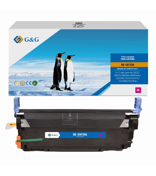 Картридж лазерный G&G GG-C9733A C9733A пурпурный (12000стр.) для HP CLJ 5500/5500n/5500dn/5500hdn/5500dtn/5550/5550n/5550dtn/5550hdn