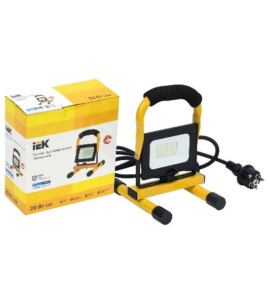 Прожектор светодиодный IEK LPDO603-020-65-K02 СДО 06-20П переносной 6500К IP65 черный