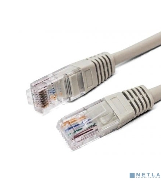 Кабель патч-корд, Filum FL-U5-2M U/UTP 5e cat. 2м, 26AWG(7x0.16 мм), омедненный алюминий (CCA), PVC, серый