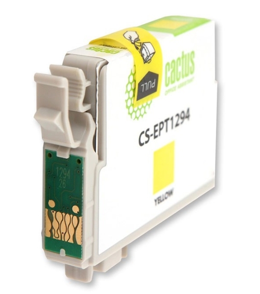 Картридж струйный Cactus CS-EPT1294 (T1294) желтый (10 мл) для Epson Stylus Office B42/BX305/BX305F/BX320/BX525/BX625/SX420/SX425