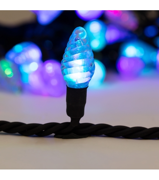 Гирлянда Neon-night 'Мультишишки' 10 м, черный Каучук, 80 диодов, цвет RGb