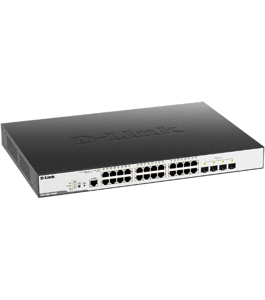 Коммутатор D-Link DGS-3000-28XMP/B1A, 24×1 Гбит/с + 4×10 Гбит/с SFP+, управляемый
