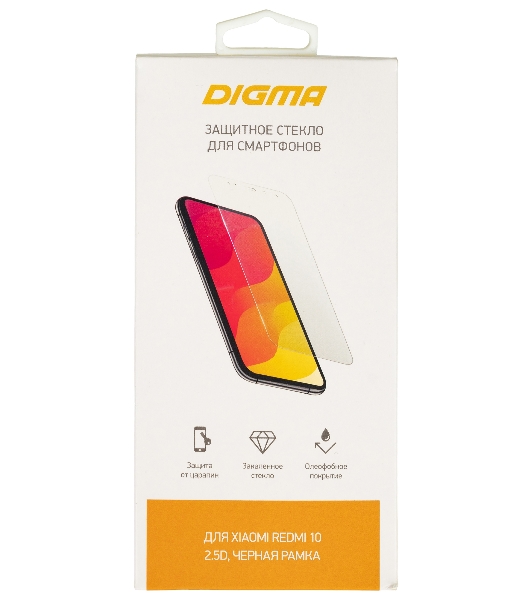 Защитное стекло для экрана Digma черный для Xiaomi Redmi 10 2.5D
