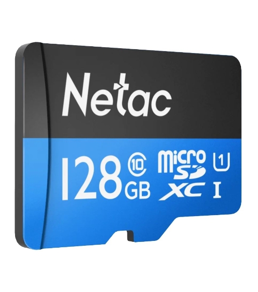 Флеш карта MicroSDXC 128Gb Netac Class 10 UHS-I U1 P500 Standart + адаптер NT02P500STN-128G-R