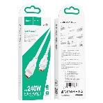 Кабель USB2.0 Hoco Type-C/Type-C, 5А, 240Вт, X93, 1м, белый, коробка, фото 1