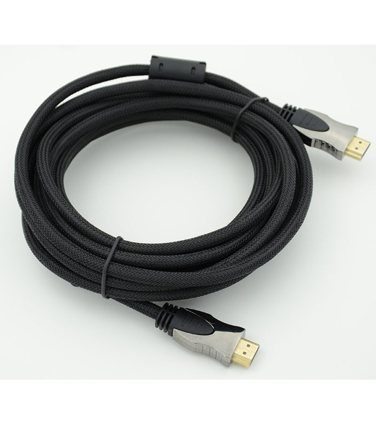 Кабель HDMI Ver.1.4 Gray jack HDMI(19pin)/HDMI(19pin) (5м) феррит.кольца позолоченные контакты
