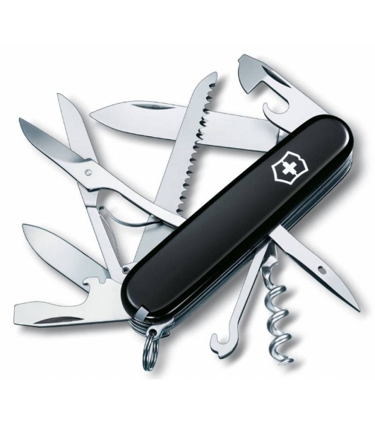 Нож перочинный Victorinox Huntsman (1.3713.3) 91мм 15функций черный карт.коробка