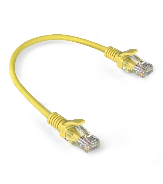 Патч-корд ExeGate EX286374RUS UTP-RJ45-RJ45-5e-0,3M-LSZH-YL, UTP, cat.5e, LSZH, 0.3м, желтый