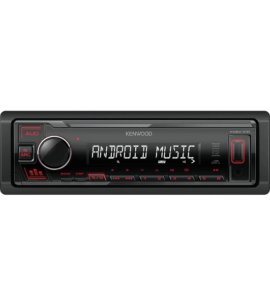 Автомагнитола Kenwood KMM-105, 1 DIN, USB Type-A, AUX, съёмная панель